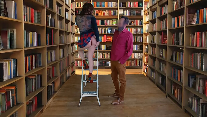 A Public Blowjob With A Pantyhose-Clad Teacher In The Library