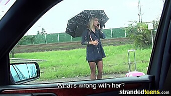 Stewardess Enjoys Oral Sex With A Stranger While Hitchhiking Outdoors